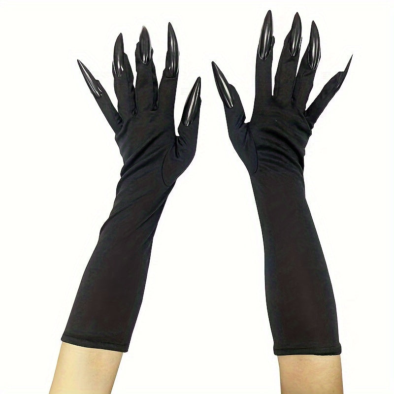 🖤 Halloween Claw Gloves – Long Nail Horror Costume Accessory
