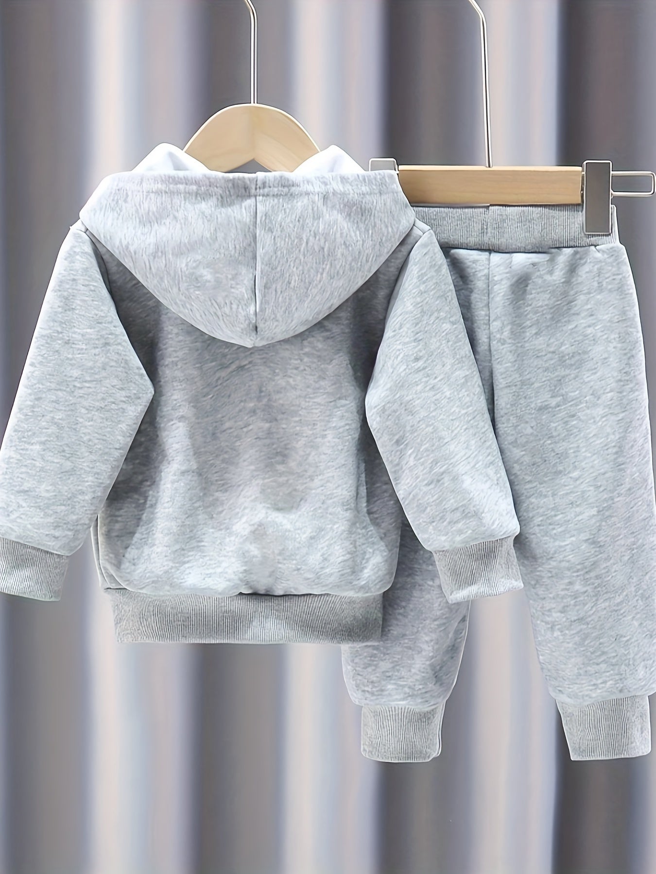 Unisex 2-Piece Hooded Cardigan & Pants Set – Spring/Autumn Casual Outfit for Outdoor Play