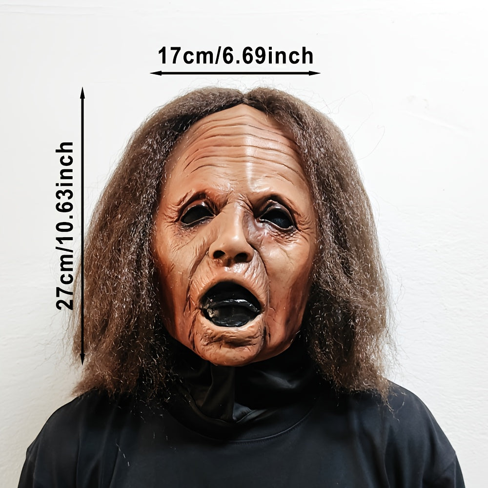 😱 Screaming Granny Mask – Realistic Latex Halloween Costume
