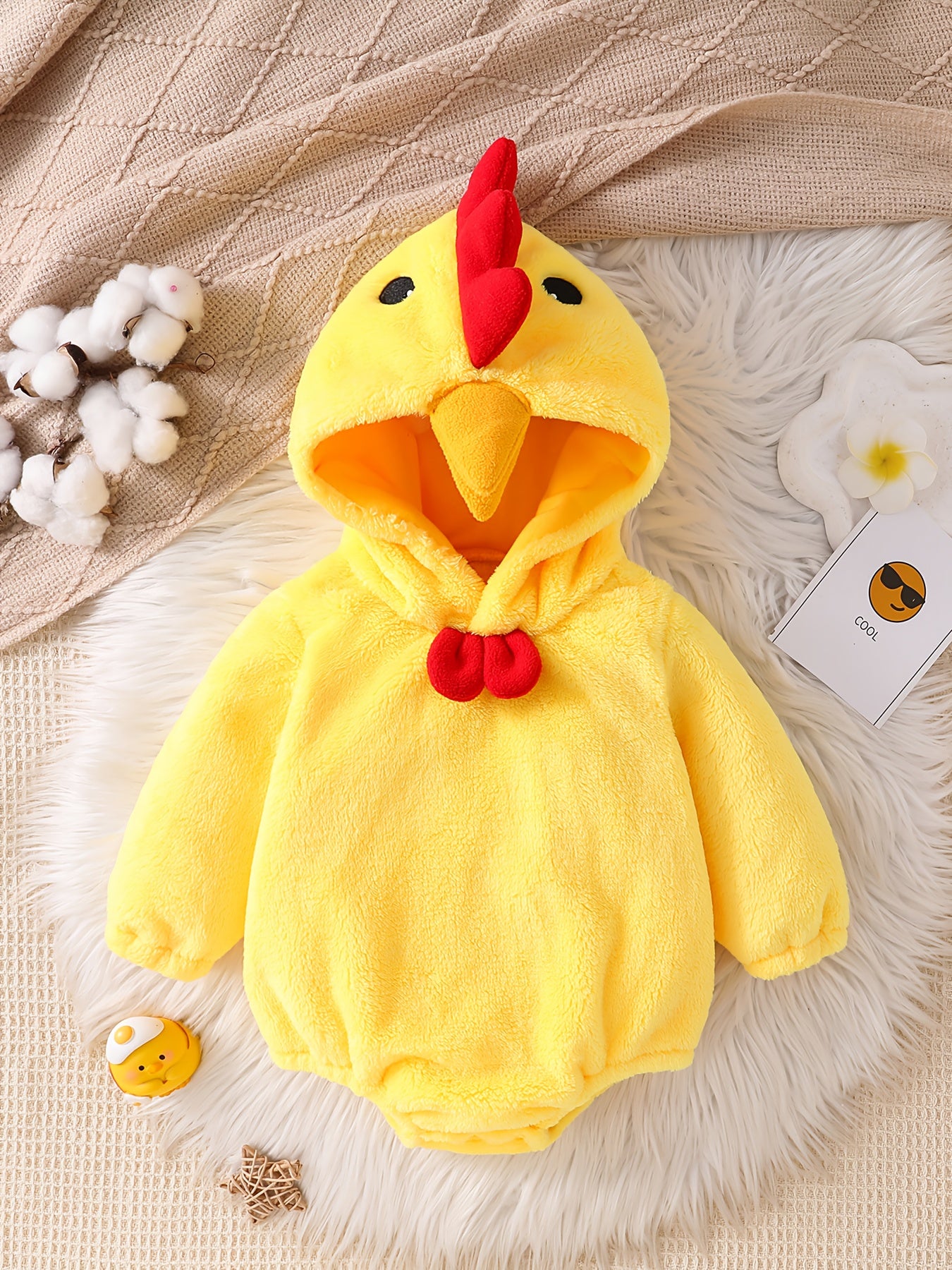 🐥 Yellow Chick Onesie – Soft Fleece Outfit for Babies