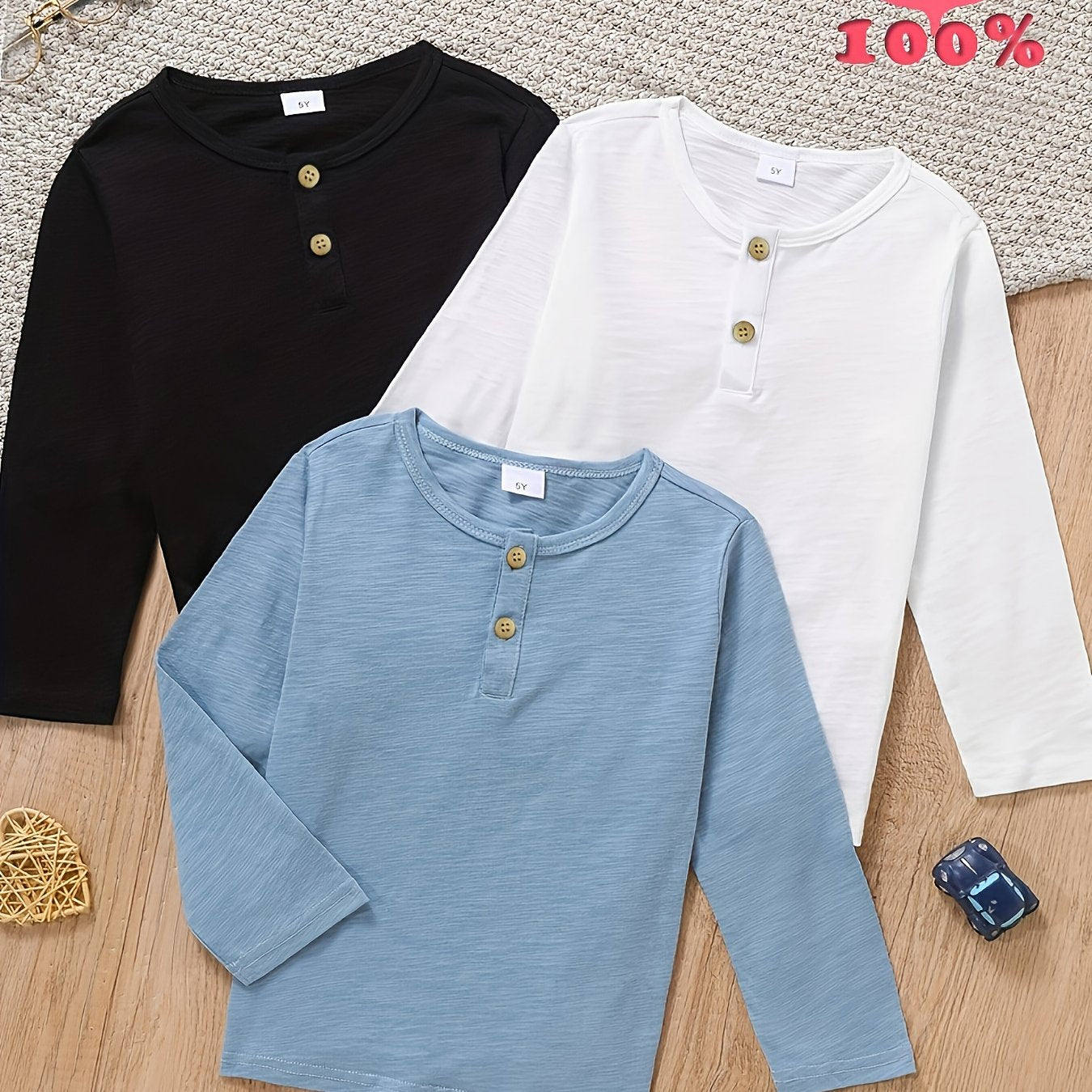 Boys’ Long Sleeve T-Shirt – Soft Everyday Basic Top for School & Play