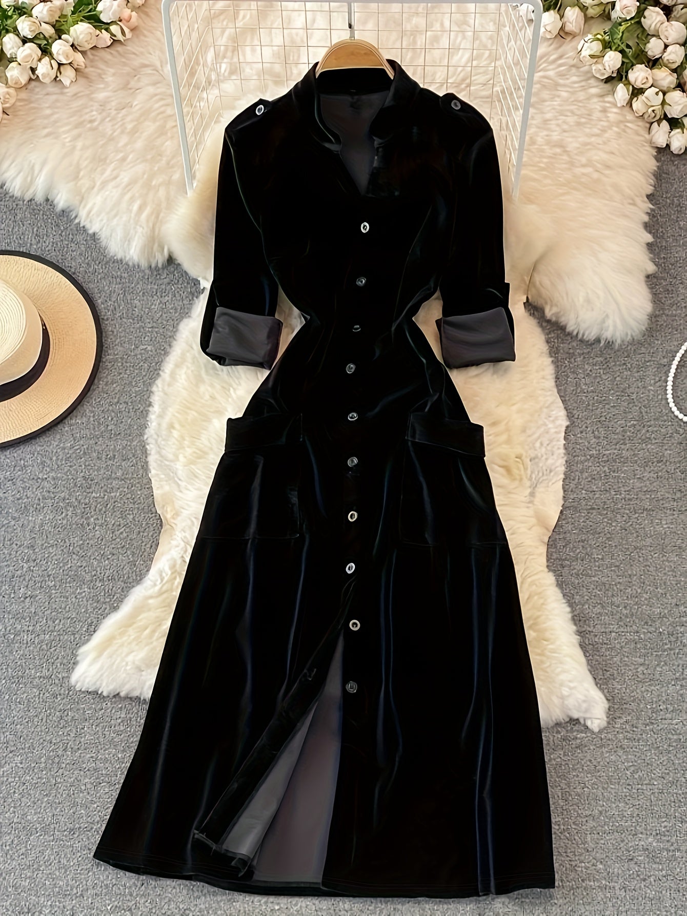 ✨ Velvet Cardigan Dress