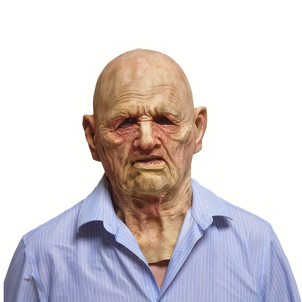 👴 Elderly Grandpa Mask – Realistic Latex Halloween Costume