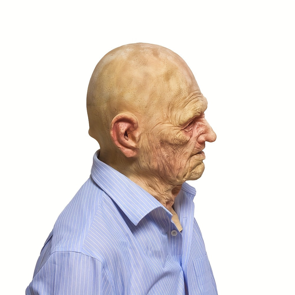 👴 Elderly Grandpa Mask – Realistic Latex Halloween Costume