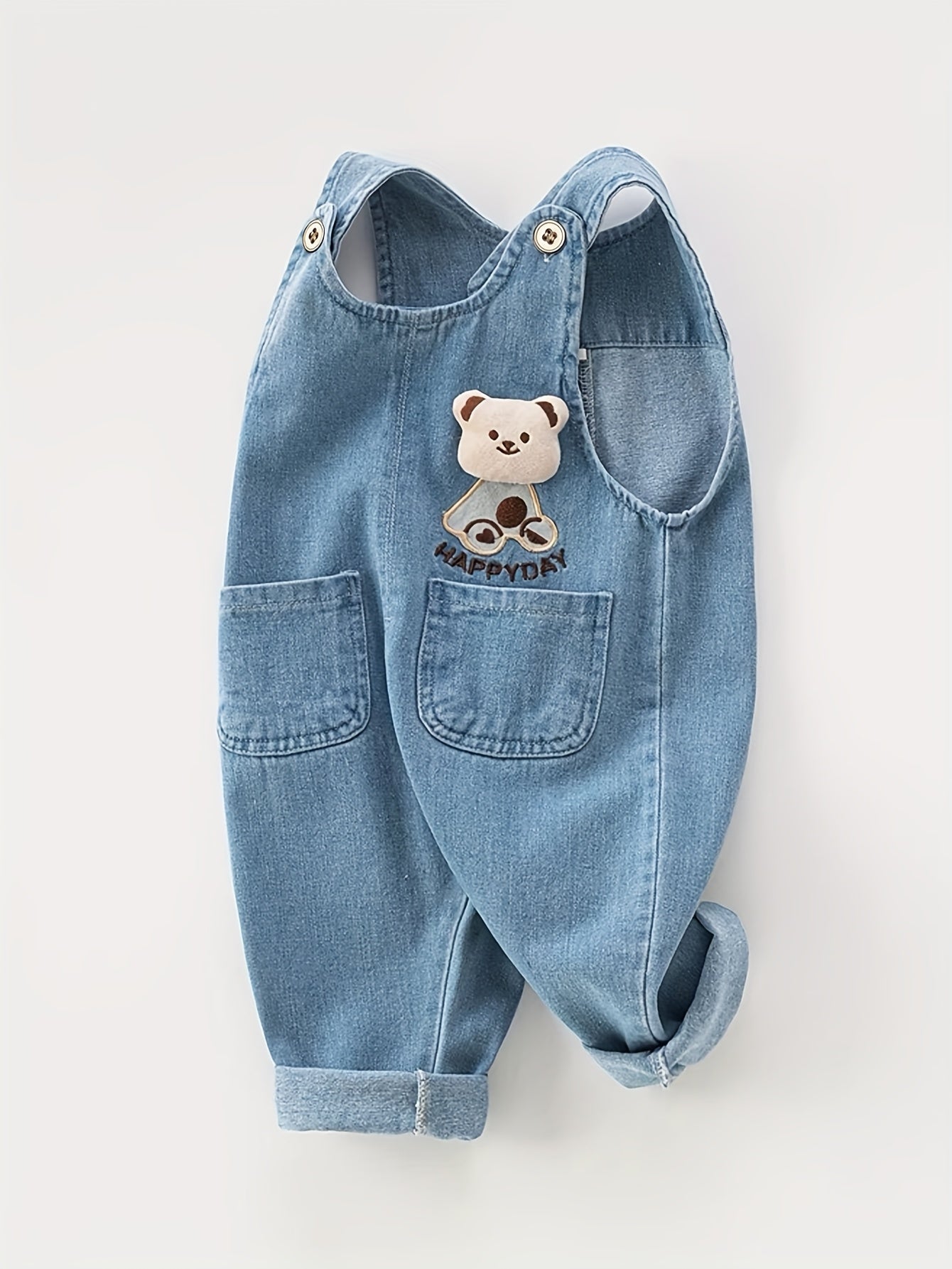 🐻 Bear Patch Denim Overalls