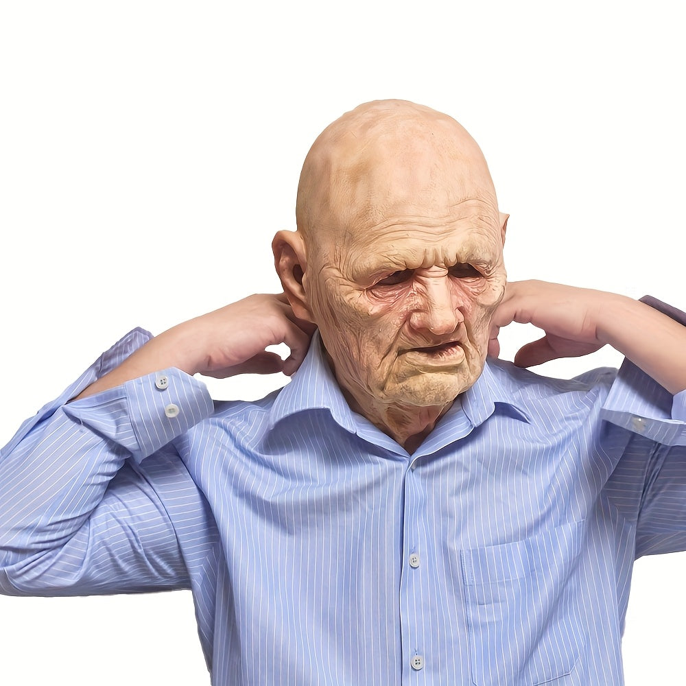 👴 Elderly Grandpa Mask – Realistic Latex Halloween Costume
