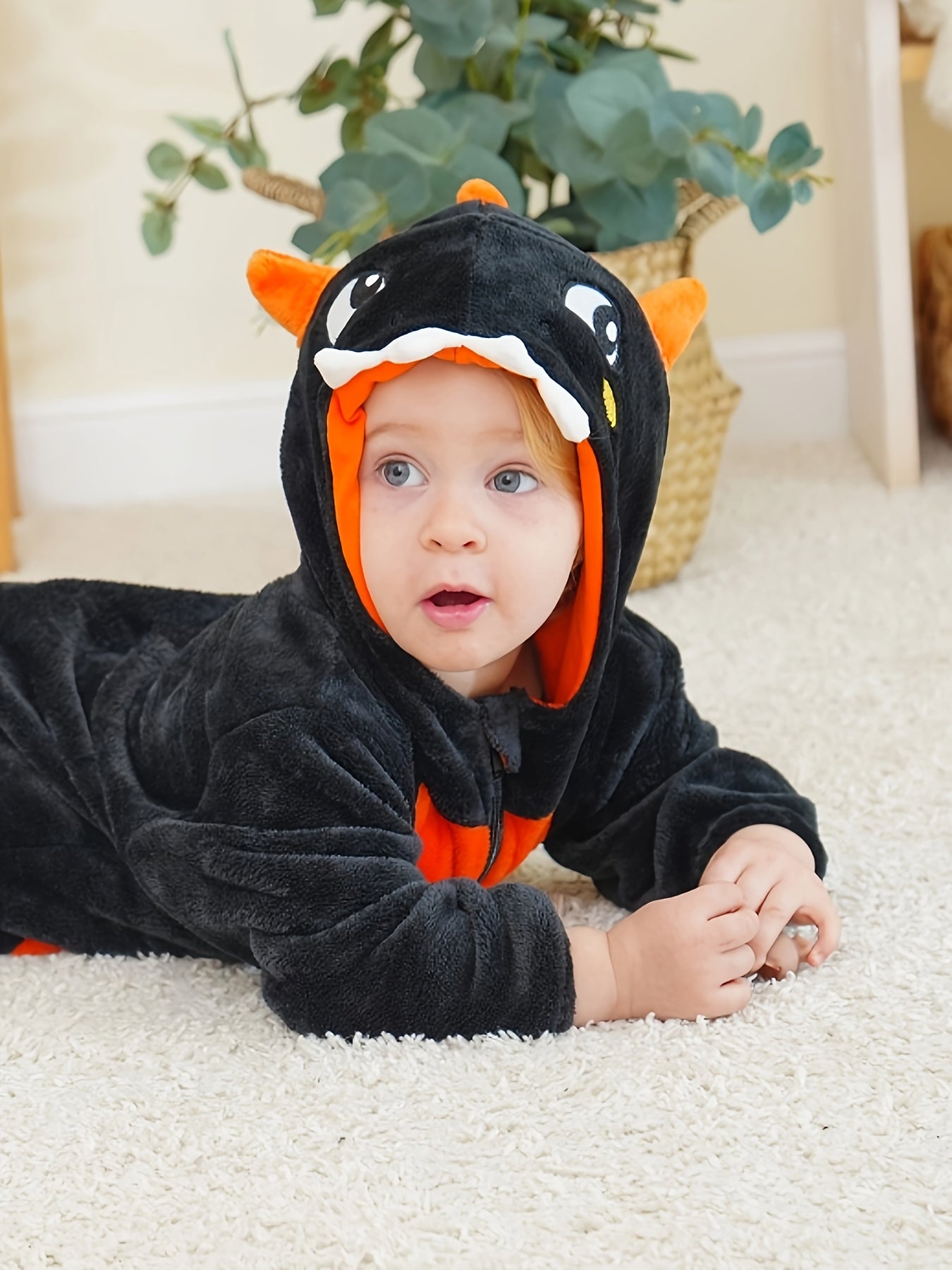 🎃 Pumpkin Dinosaur Onesie – Cozy Halloween & Party Outfit