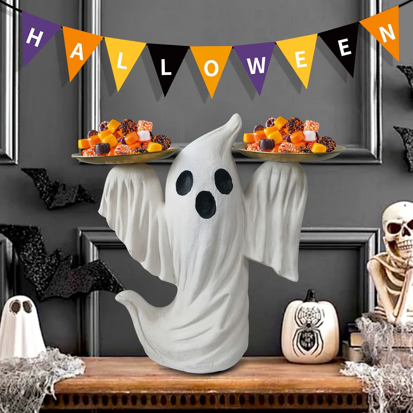 🎃 Cute Halloween Tray Decor – Friendly Resin Display
