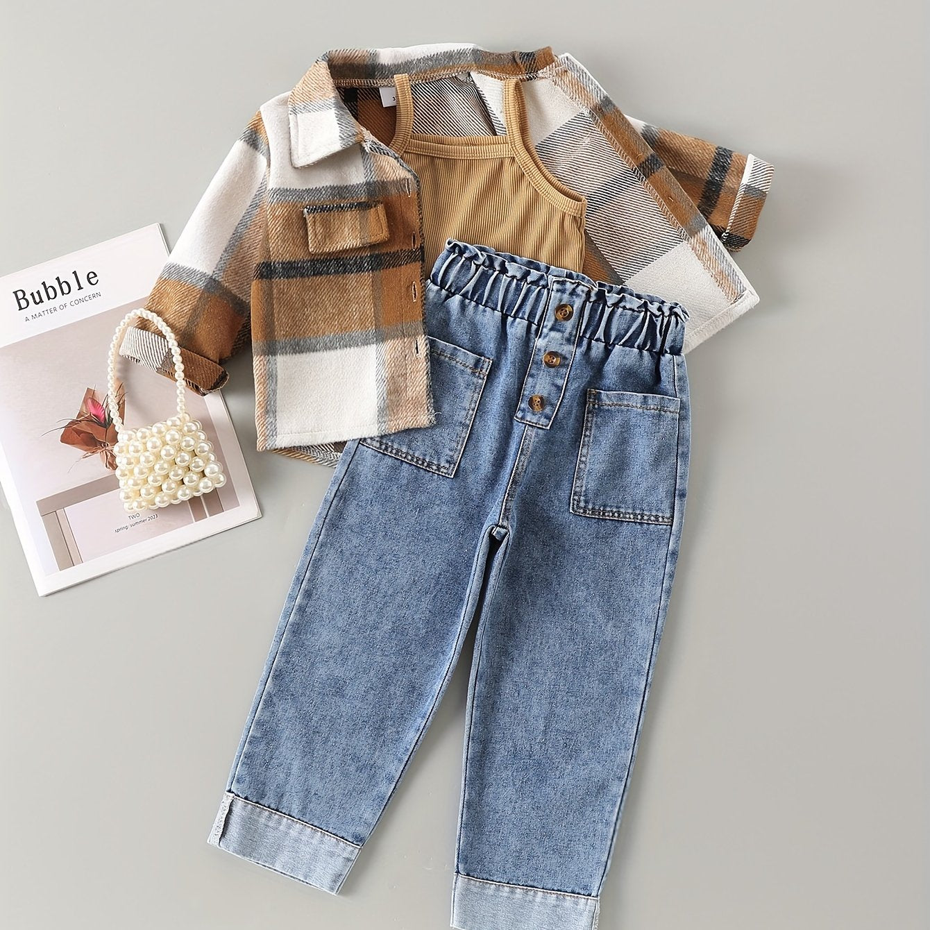 🏫 Plaid Tartan Girls Set (3pcs)