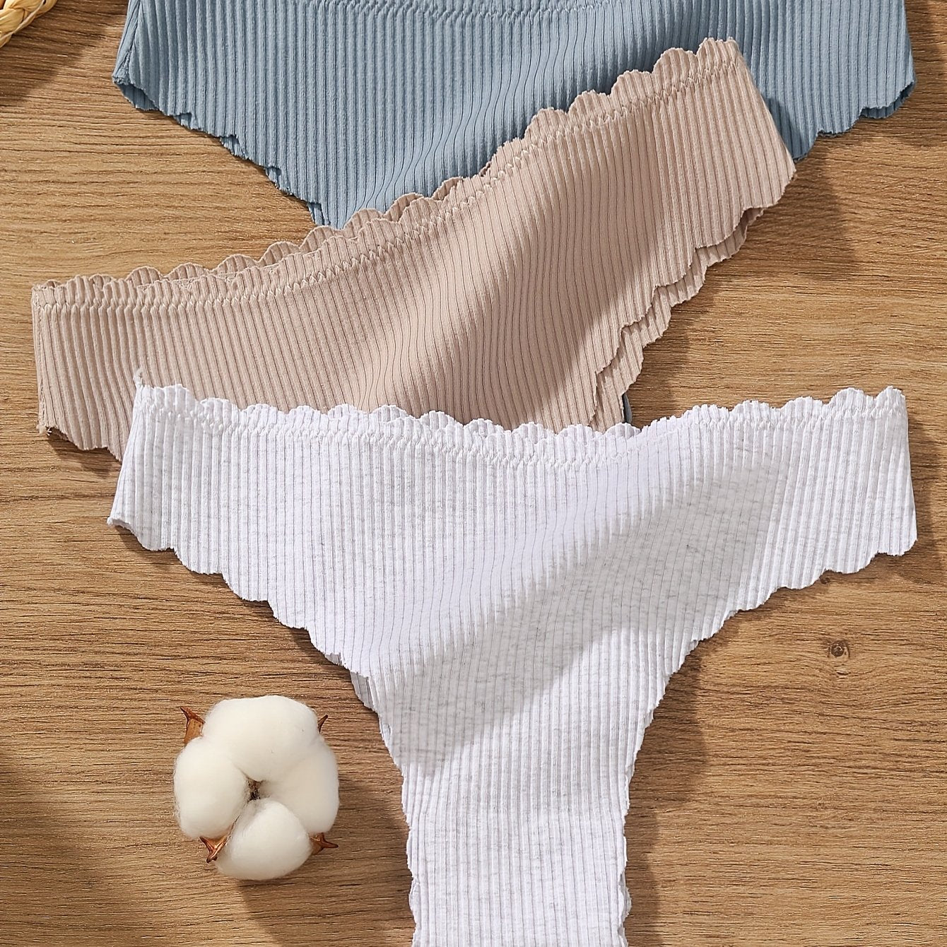 3PCS Women’s Seamless Brazilian Panties – Sexy Low-Rise Underwear Set