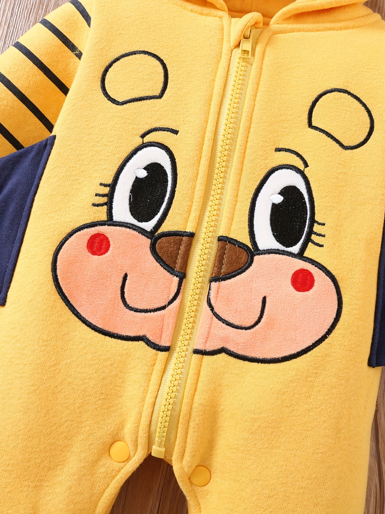 Baby Boys’ Hooded Romper – Cartoon Horns Jumpsuit for Outdoor & Party