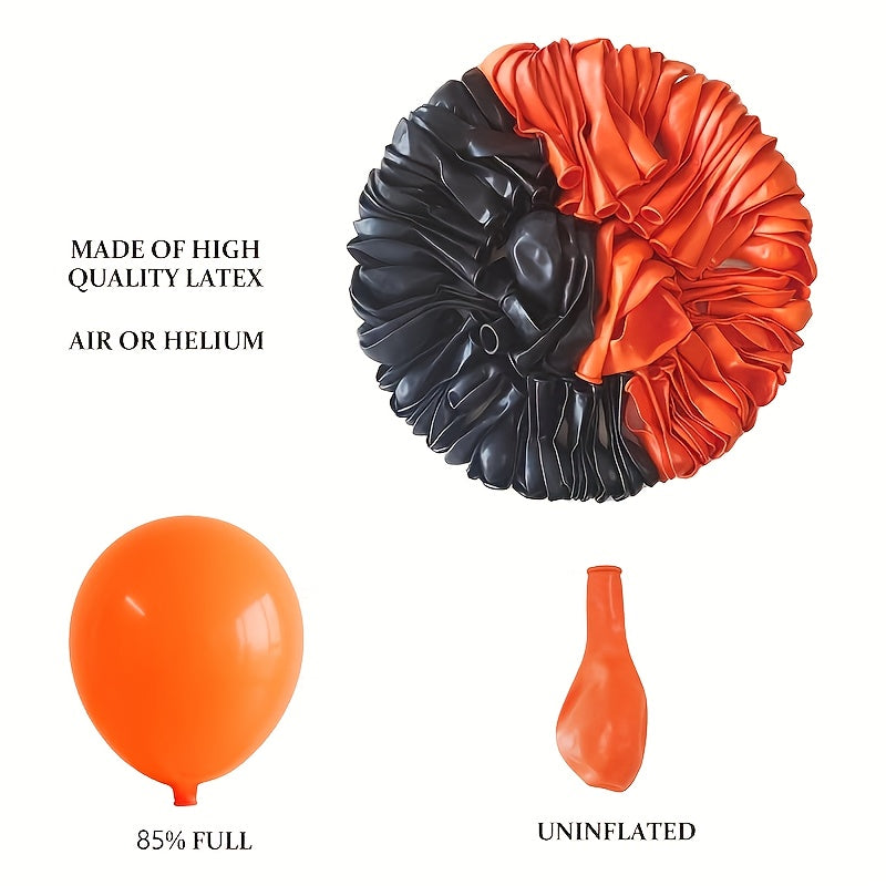 🎃 82pcs Halloween Balloon Set – Spooky Black & Orange Party Decor