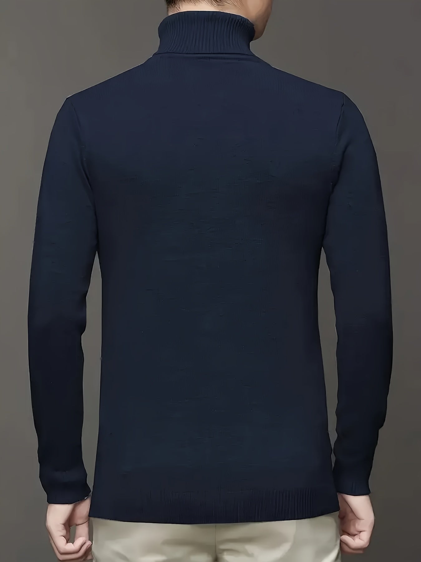 Men's 100% Wool Turtleneck Sweater – Soft, Warm, Stretchy Pullover, Machine Washable, Regular Fit for Casual & Business Wear