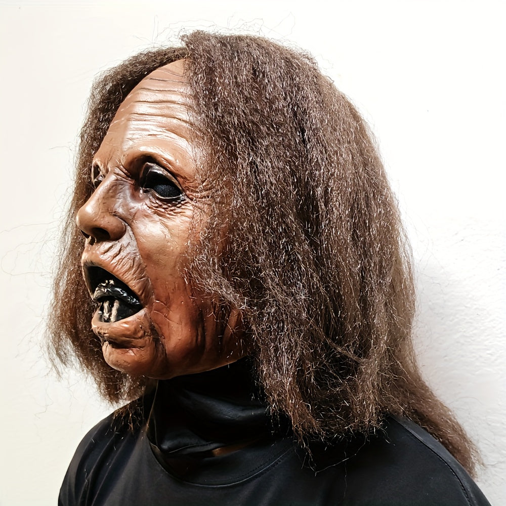 😱 Screaming Granny Mask – Realistic Latex Halloween Costume