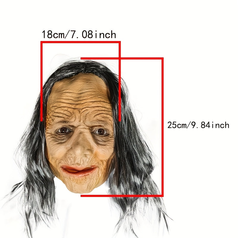 👵 Elderly Woman Mask – Realistic Latex Halloween Costume