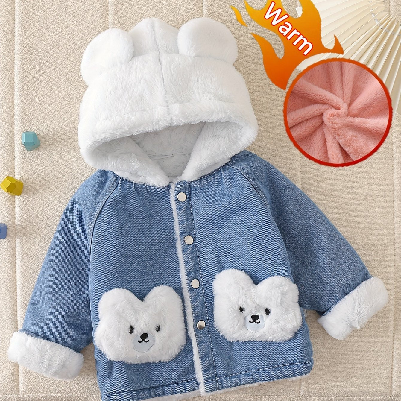 🐻 Fleece Denim Bear Jacket