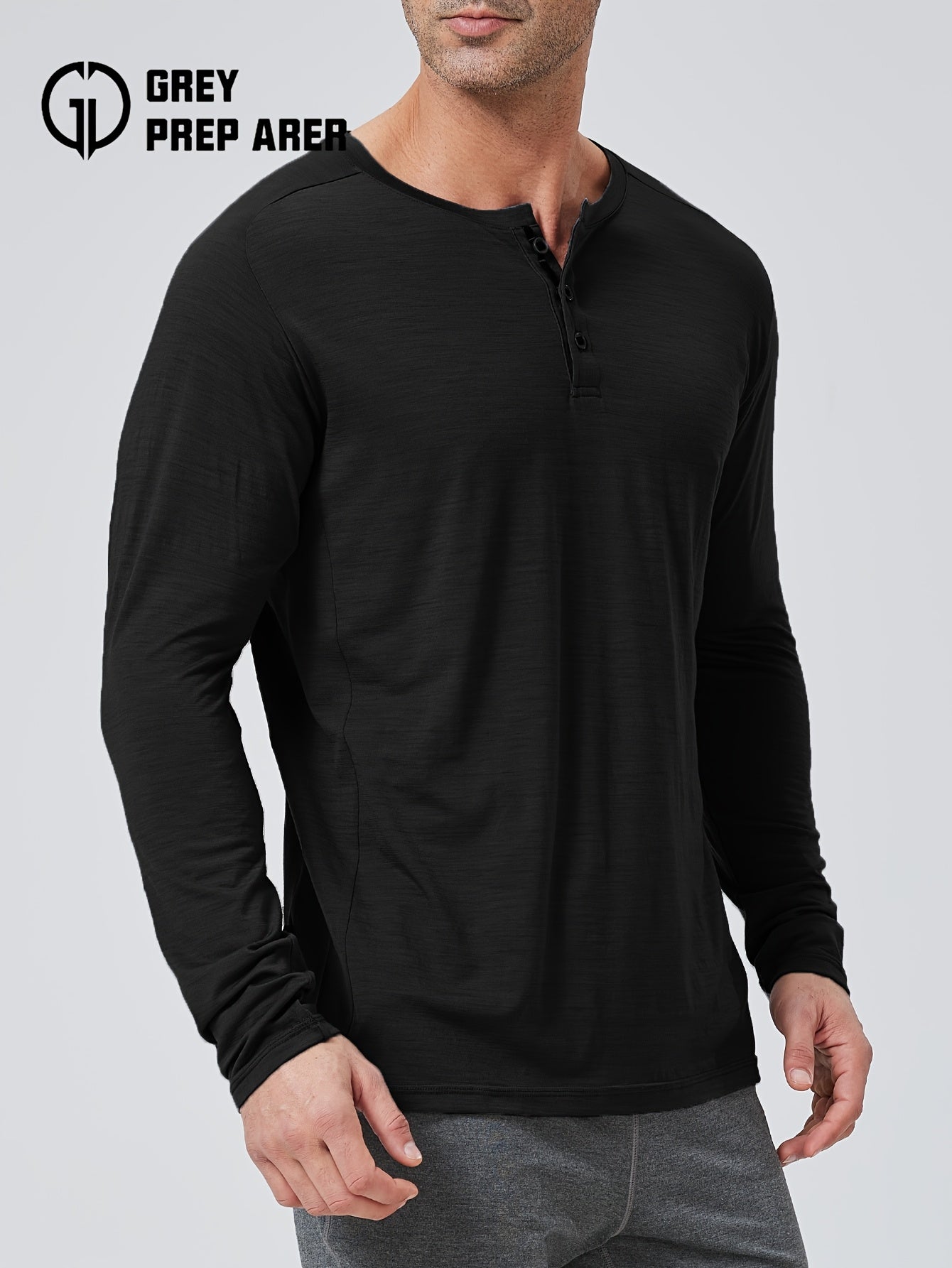 Men's Merino Wool Quick-Dry Long-Sleeve Henley Thermal Base Layer – Autumn/Winter Skiing Essential