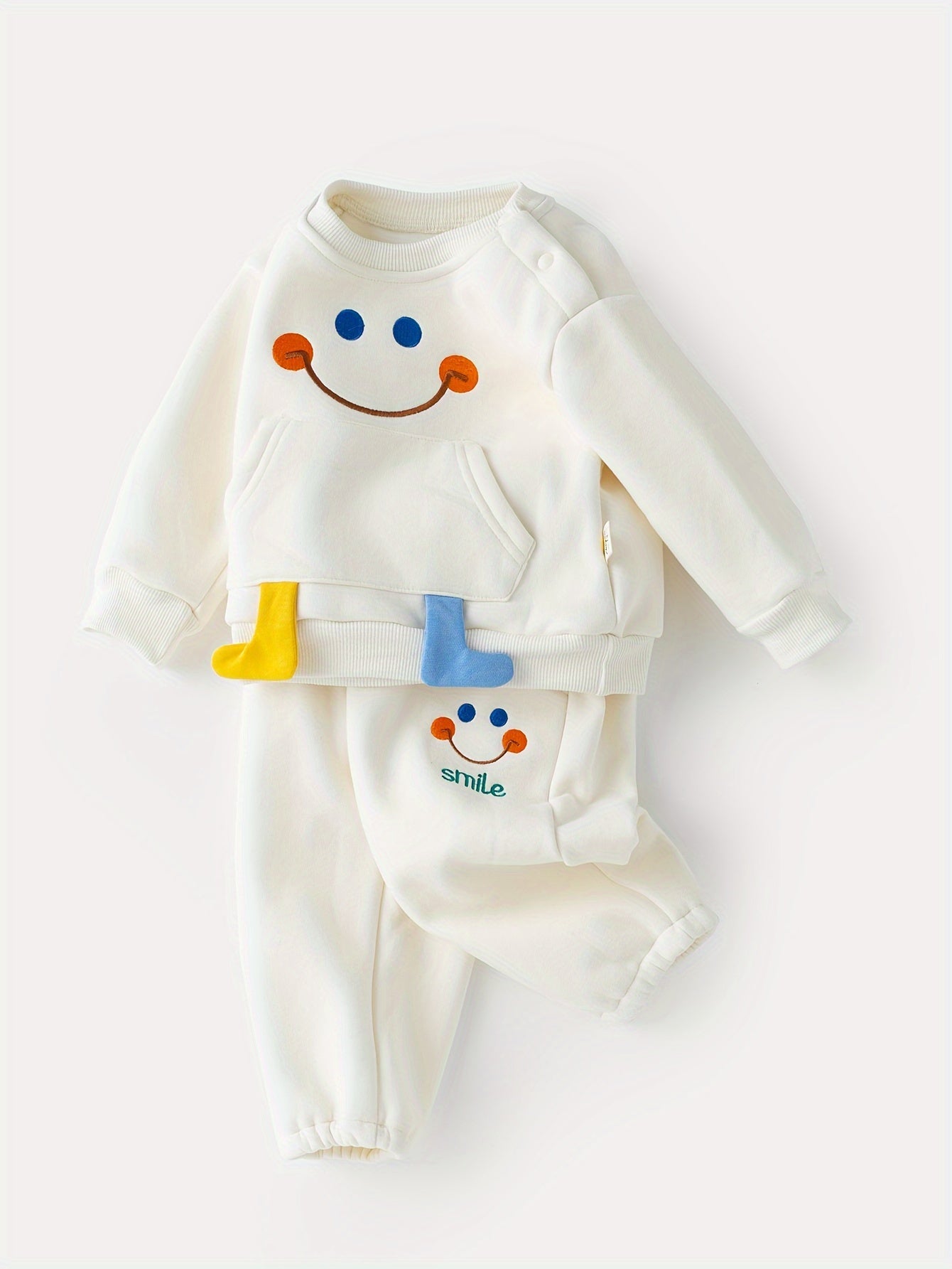 Letter Pocket Velvet Suit – Casual Set for Men, Women & Children