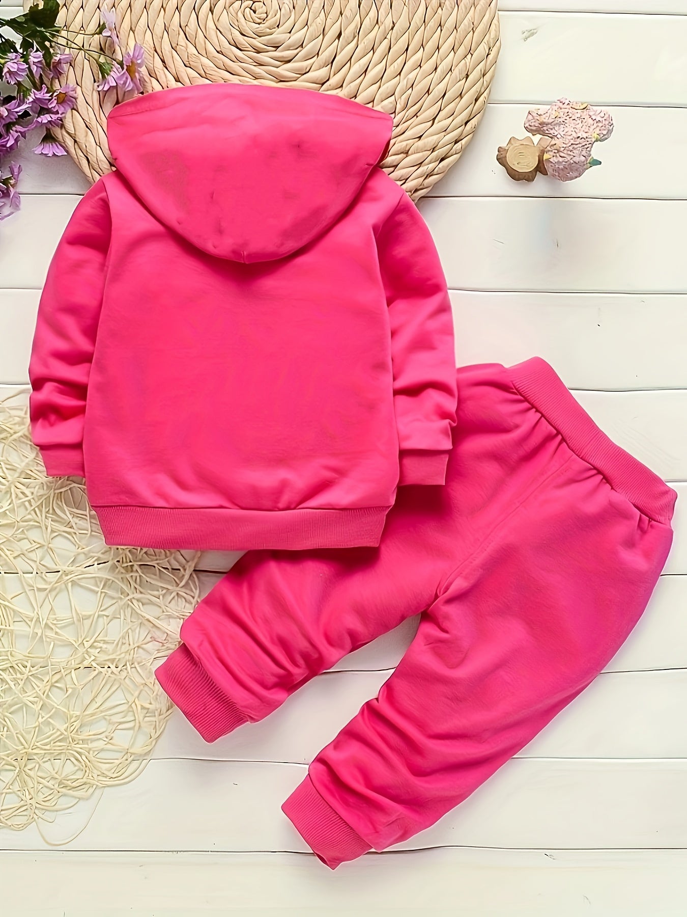 Girls’ 3PCS Long-Sleeve Outfit – Lollipop Print Hooded Sweatshirt Set for Spring/Autumn
