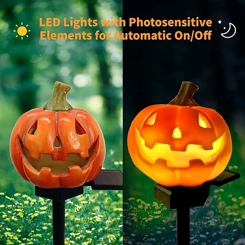 🎃 Solar Pumpkin Lantern – LED Outdoor Halloween Decor