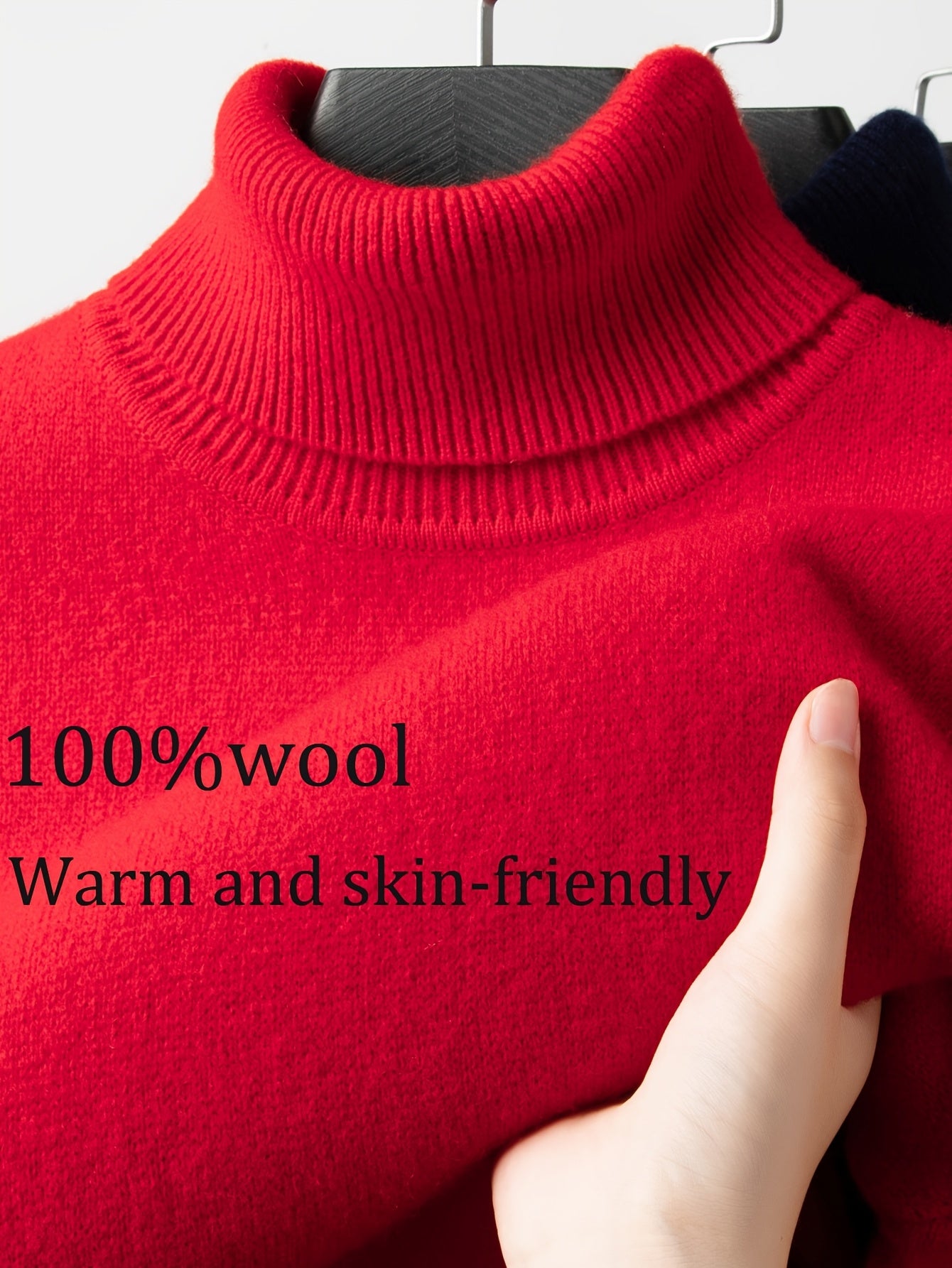 FORTEI Men's Heavyweight Wool Turtleneck Sweater – Thick Warm Winter Pullover for Casual & Formal Wear