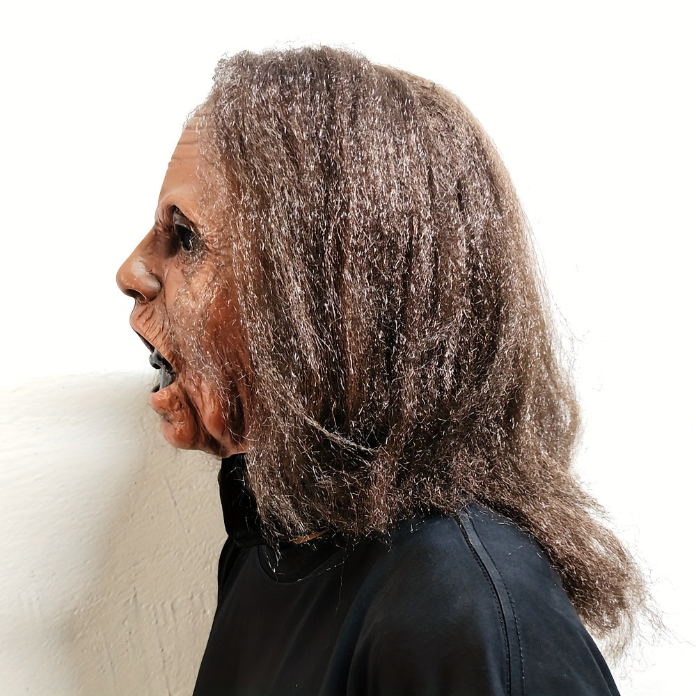 😱 Screaming Granny Mask – Realistic Latex Halloween Costume