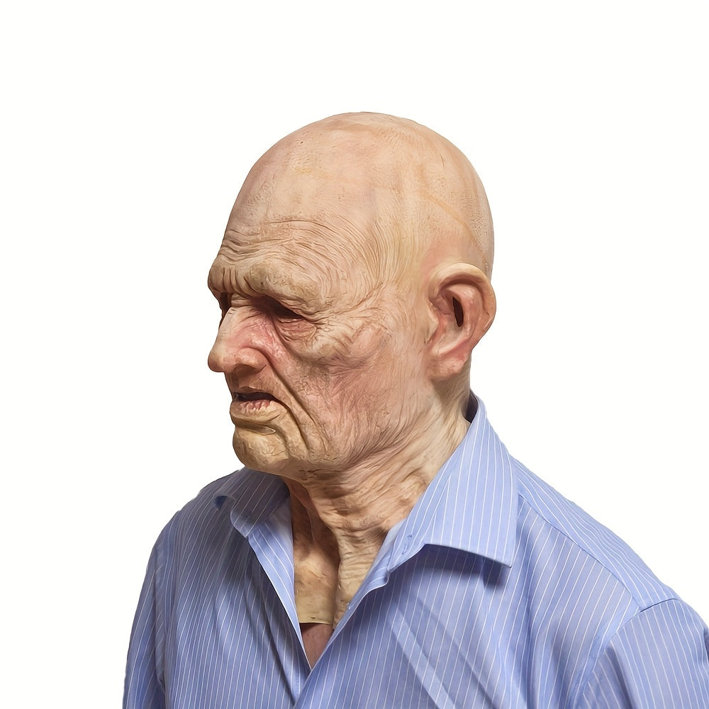 👴 Elderly Grandpa Mask – Realistic Latex Halloween Costume