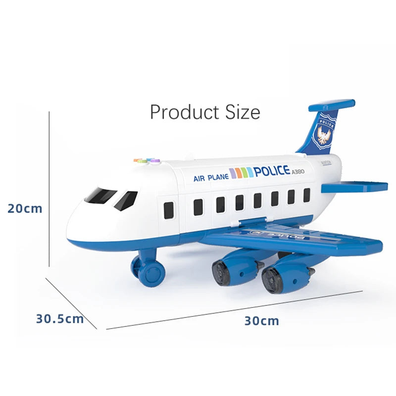 New Deformation Music Simulation Track Inertia Toy Aircraft Large Size Passenger Plane Kids Airliner