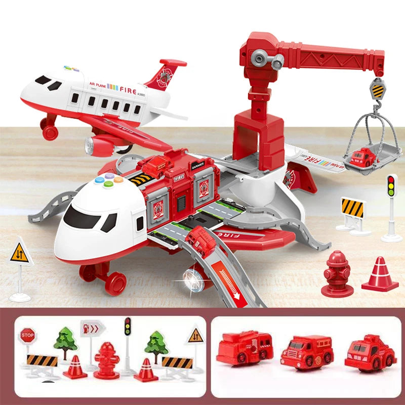 New Deformation Music Simulation Track Inertia Toy Aircraft Large Size Passenger Plane Kids Airliner