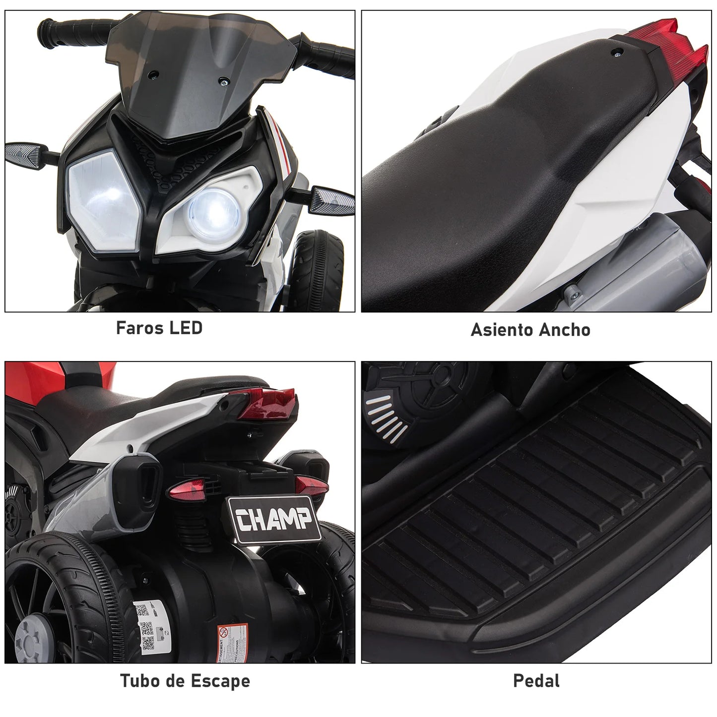 Homcom Kids Electric Motorcycle – Music, Horn & Headlights for Ages 3+