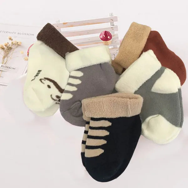 5Pairs/lot unisex Non-Skid Baby Shoe Socks 0-12months, Cotton