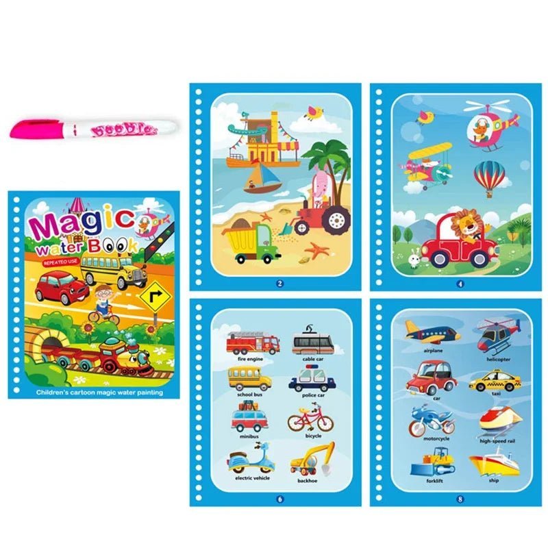 Magic Water Drawing Book with Pen – Reusable Montessori Early Learning Toy
