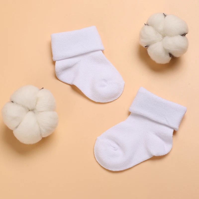 4 Pairs of Cute Lace Cotton Baby Socks 0-1 Years Old Boys and Girls Short Socks Newborn