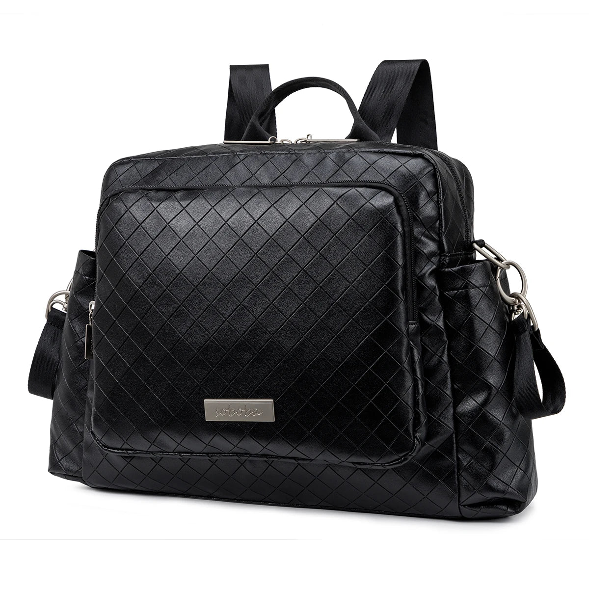 Soboba 2023 Novas Bolsas de Fraldas para Mães Mochilas de Fraldas de Poliéster Sólido Impermeáveis de Grande Capacidade Bolsa de Viagem para Recém-nascidos