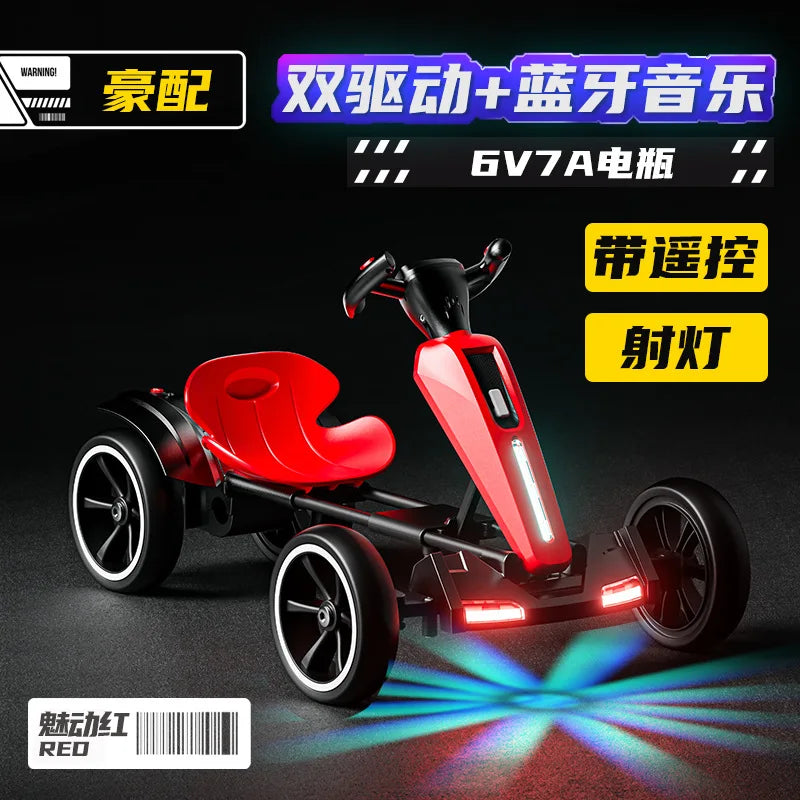 Kart, With Led Light And Music Kids Electric Kart