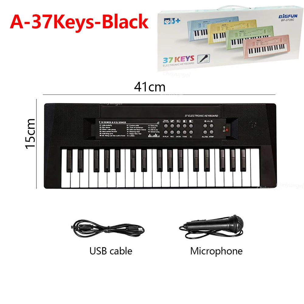 37-Key Kids Electronic Piano Keyboard with Microphone – Fun Musical Toy