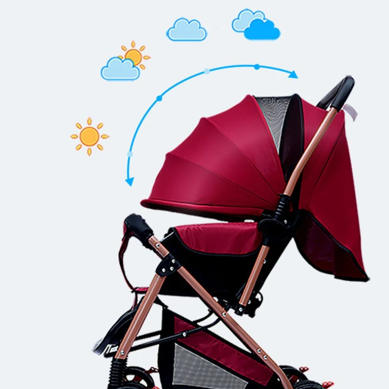 2025 New Style Four-wheel Baby Stroller Lightweight Foldable Baby Stroller with Two-way Function