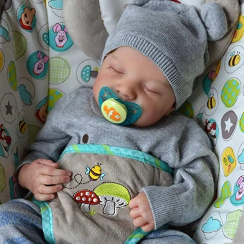 19 Inches Levi Reborn Baby Realistic Vinyl Body Alive LoL Bebe Newborn Finished Hair-painted Doll Children