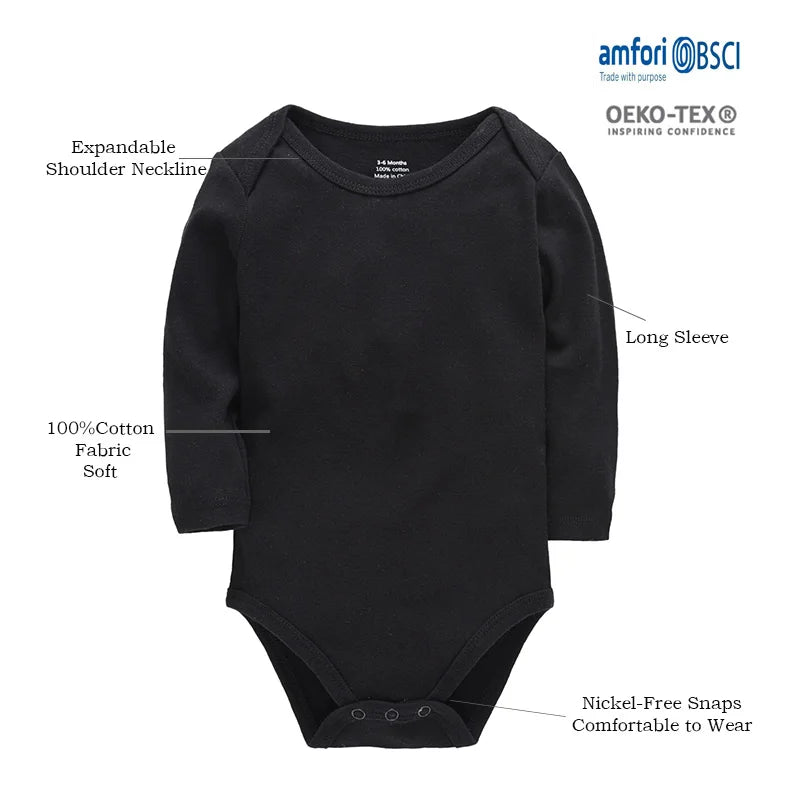 Conjunto de 3 peças 100% algodão para bebé, macacão, calças, chapéu, calças, roupa lisa para recém-nascido