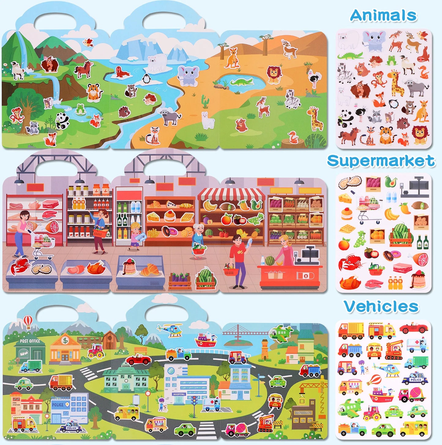 Kids’ Reusable DIY Sticker Book – Multi-Theme Jelly Stickers Montessori Toy