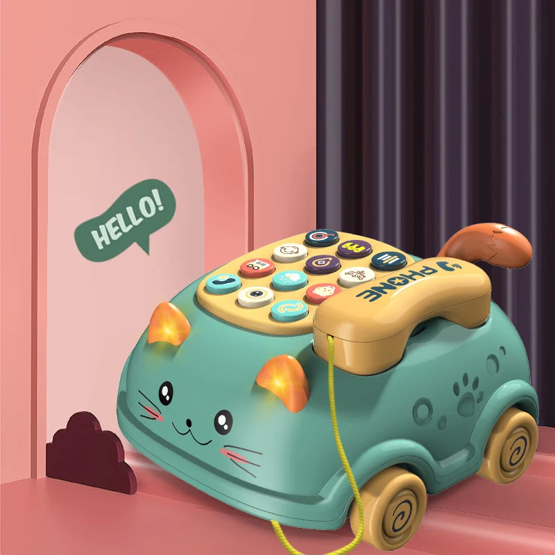 Baby Learning Toy (0–12M) – Montessori Musical Piano, Light-Up Phone & Story Machine