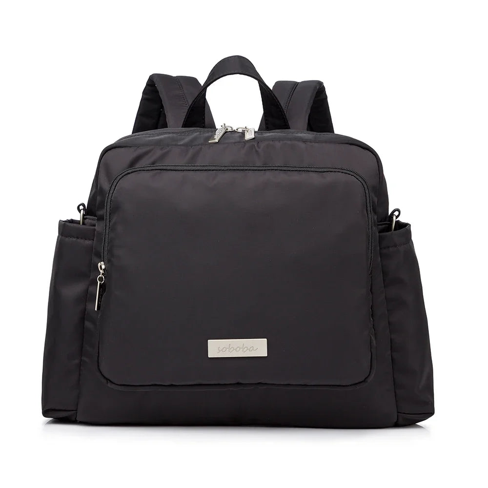 Soboba 2023 Novas Bolsas de Fraldas para Mães Mochilas de Fraldas de Poliéster Sólido Impermeáveis de Grande Capacidade Bolsa de Viagem para Recém-nascidos