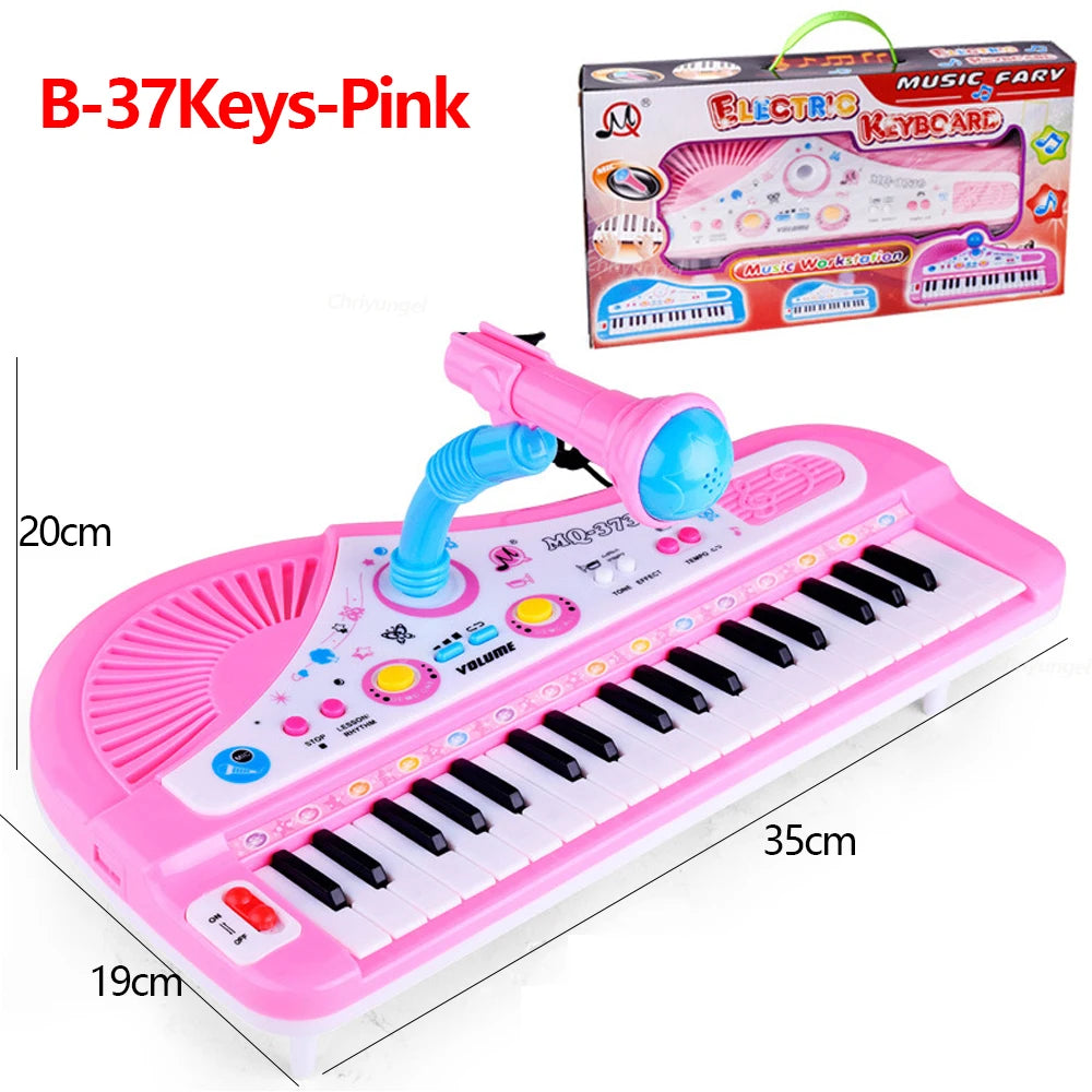 37-Key Kids Electronic Piano Keyboard with Microphone – Fun Musical Toy