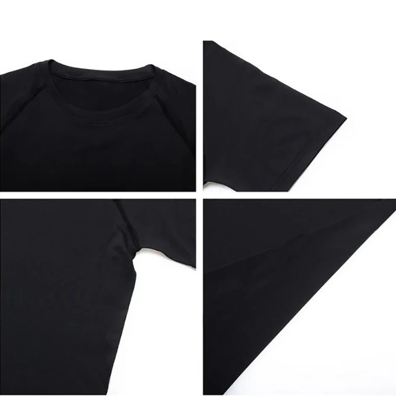 Compression T Shirt Men Summer Sportswear Running T-shirt Elastic Quick Dry Sport Tops Tee Athletic Gym Workout