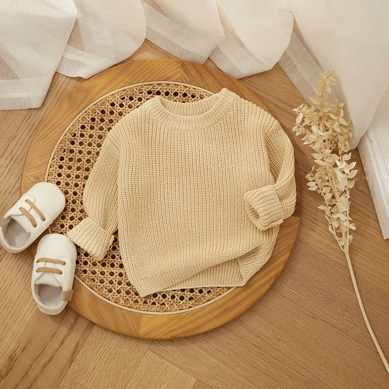 MISOWMNJOY Kids Knit Sweater – Winter Long Sleeve Pullover for Boys & Girls