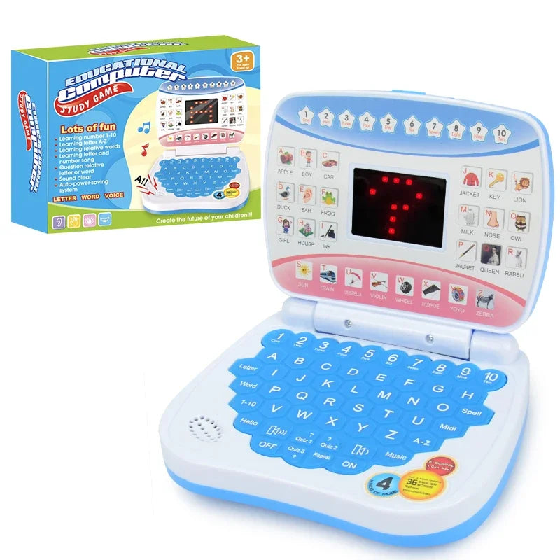 Kids’ English Learning Laptop – ABC, Numbers, Spelling & Music Toy (2–3 Years)