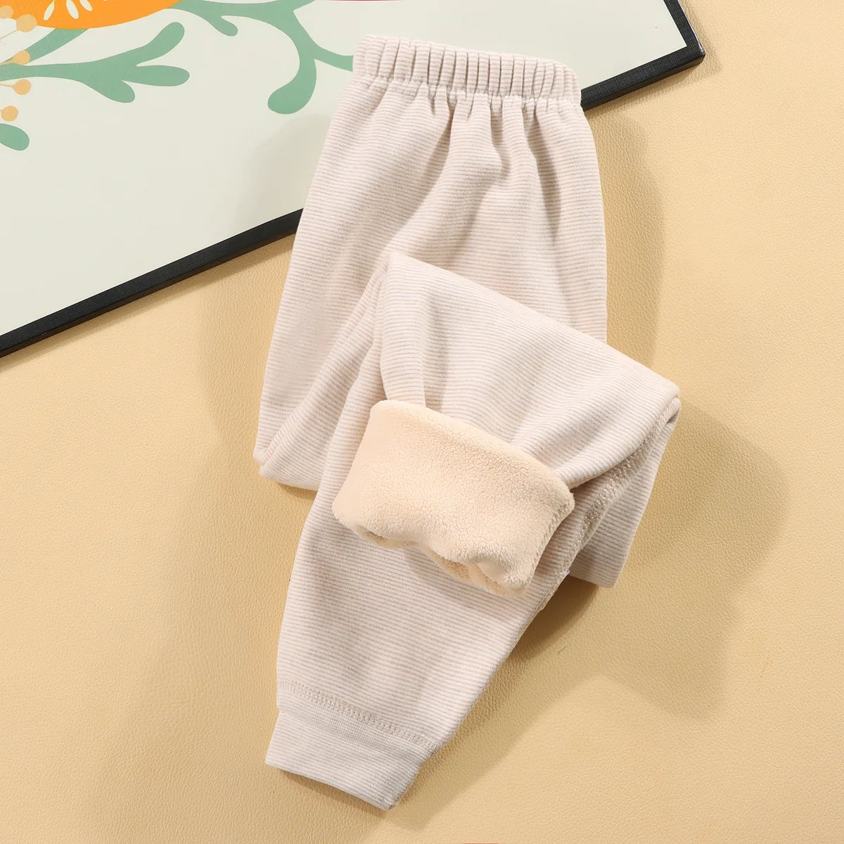 2025 Kids’ Winter Thermal Pants – Fleece-Lined Cotton with Elastic Waist