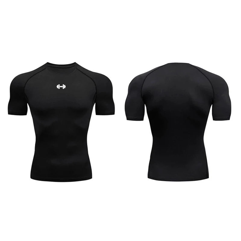 Compression T Shirt Men Summer Sportswear Running T-shirt Elastic Quick Dry Sport Tops Tee Athletic Gym Workout