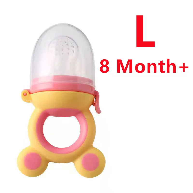 BPA-Free Silicone Baby Teether & Fruit Feeder – Nibbler with Pacifier Clip for Newborns