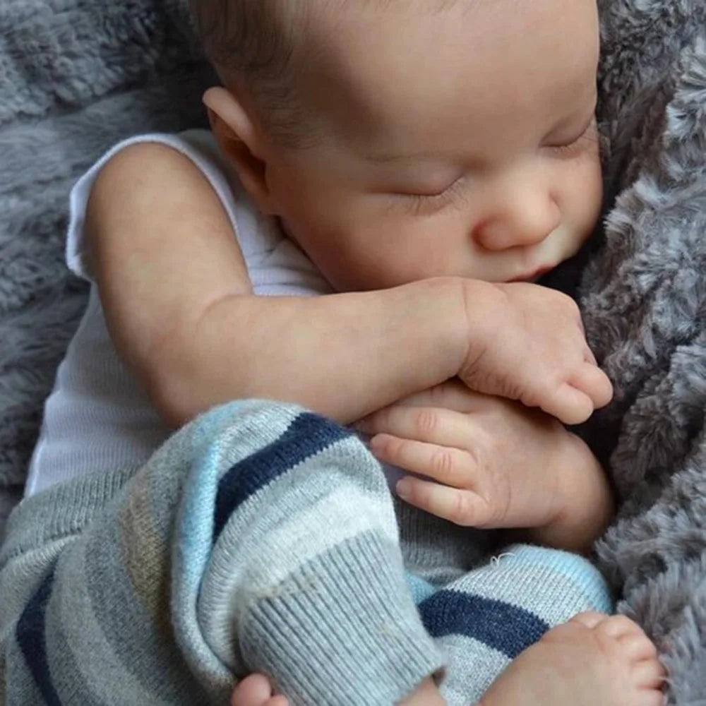 19 Inches Levi Reborn Baby Realistic Vinyl Body Alive LoL Bebe Newborn Finished Hair-painted Doll Children